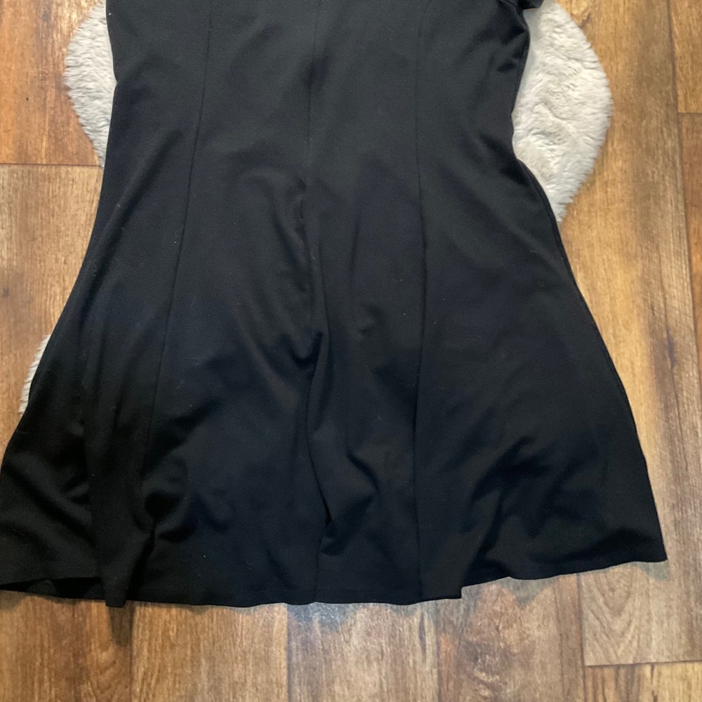 Ruby Ribbon Dress XXL Black A-Line Short Sleeve Ponte Knit Built In Shapewear - Picture 9 of 10